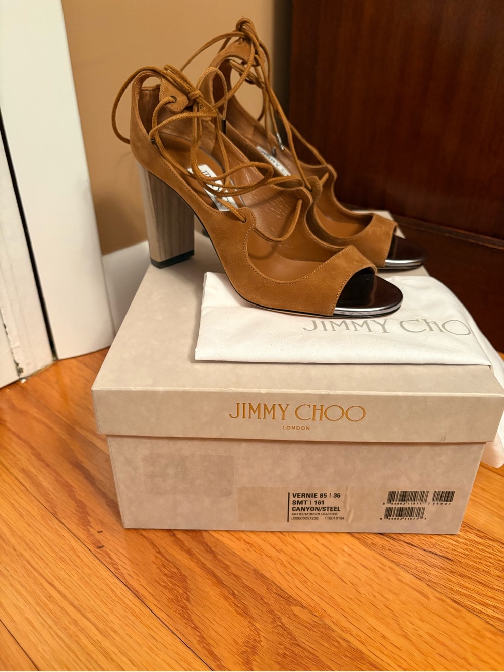 Jimmy Choo Vernie 85 New Lace Up Shoes Size 36